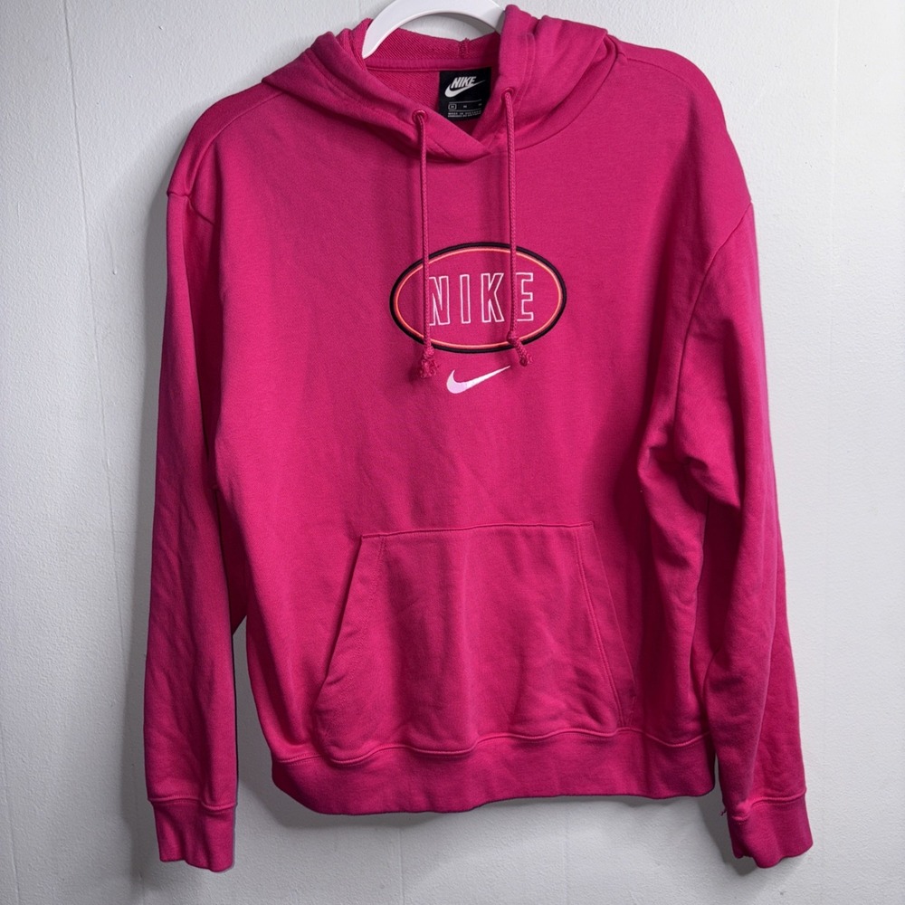 NIKE Sportswear‎ Womens Medium Varsity French Terry Hoodie - 90's Inspired Pink